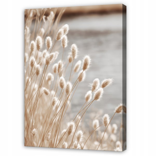 Wandbild auf Leinwand mit Darstellung von flauschigen Grasähren in naturnaher Optik