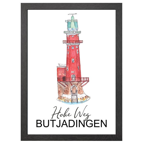 Butjadingen Leuchtturm Poster Im A2-Rahmen - Joyin