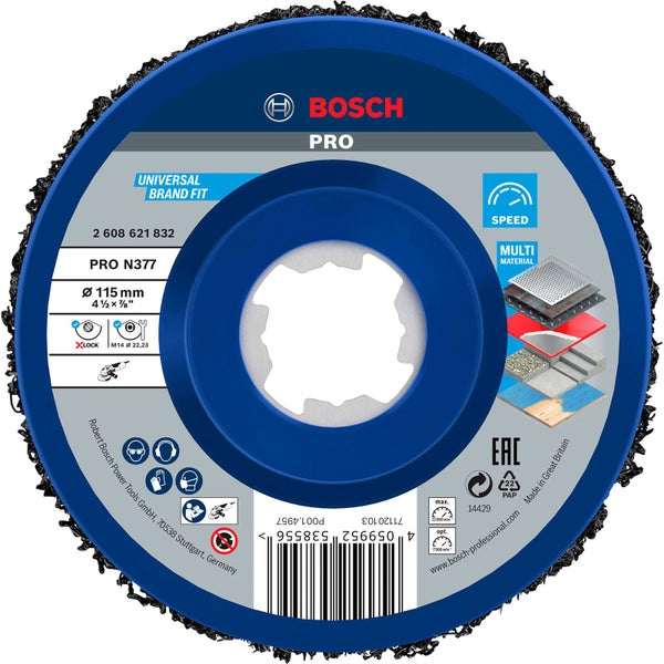 Bosch PRO N377 Multi Material Reinigungsscheibe 115 mm 22,23 mm - 2608621832