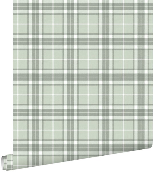 ESTAhome Tapete Karomuster Mintgrün - 53 cm x 10.05 m - 138952