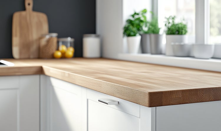 Hochwertige Küchenarbeitsplatte Eiche massiv | 3 Meter | Ikea kompatibel | zertifiziert | Küchenkonform | Premium Eiche