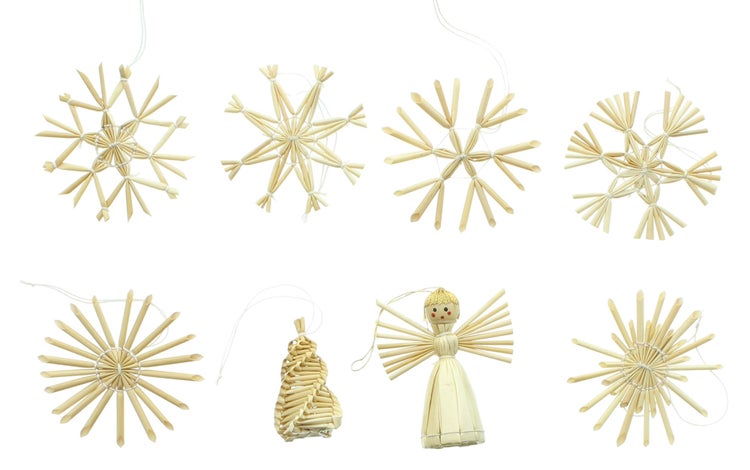 FRANK FLECHTWAREN | Strohdeko Tradition, 60er Set, ca. 6 cm, STROH