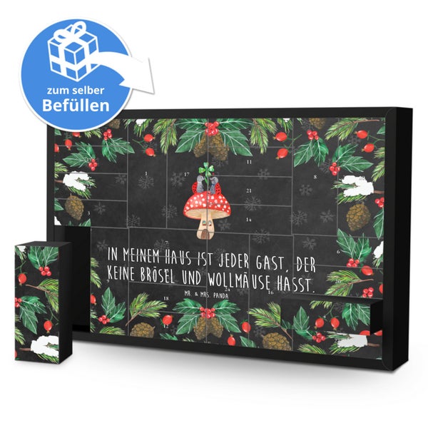 Mr. & Mrs. Panda Befüllbarer Adventskalender Marienkäfer Fliegenpilz - Schwarz