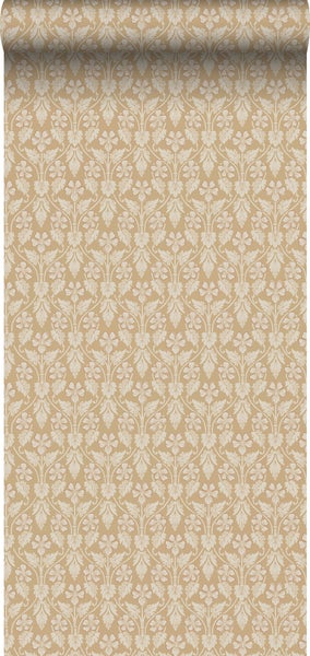 Borastapeter Tapete Blumen Braun und Beige - 53 cm x 10.05 m - 660089