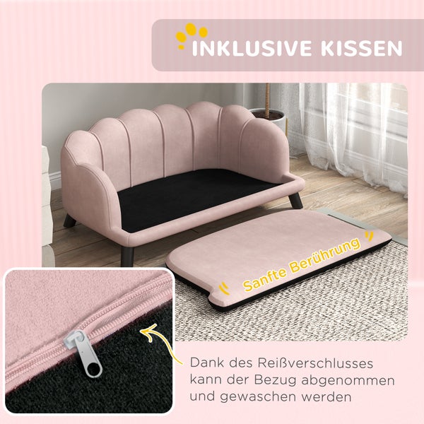PawHut Hundesofa, 98,5B x 60,5T x 35,5H cm, Polyester, Schaumstoff, Rosa