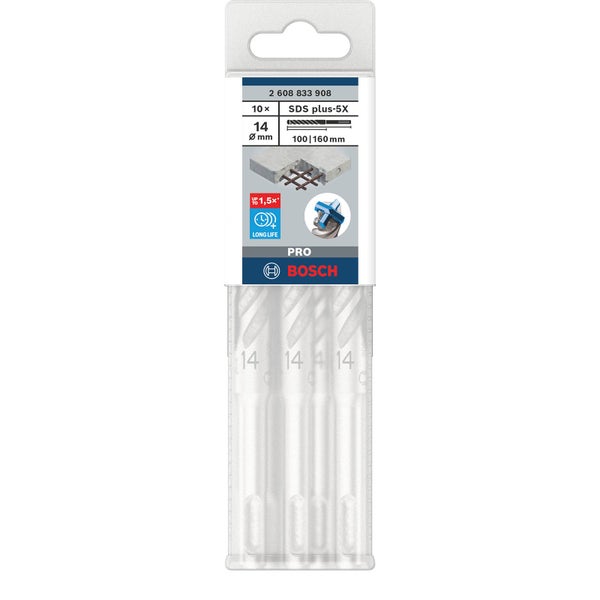 Bosch PRO SDS plus-5X Hammerbohrer 14 x 100 x 160 mm - 2608833908