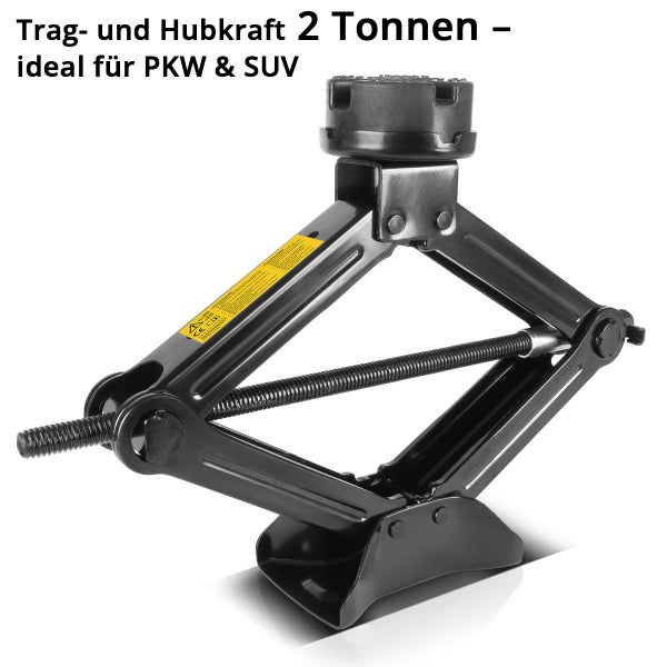 Scherenwagenheber mit zwei Tonnen Tragkraft