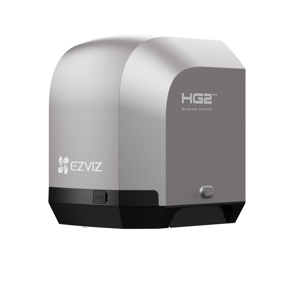 EZVIZ HG2 Pro Schiebetorantrieb, motorisierter Antrieb für Schiebetore in Silber und Schwarz.