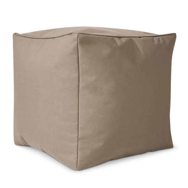 Green Bean Sitzsack-Hocker 40x40x40cm mit EPS-Perlen Füllung - Fußhocker Fußkissen Sitz-Pouf für Sitzsäcke - Bodenkissen für Kinder und Erwachsene - Fußablage Sitzkissen Sitzhocker Taupe