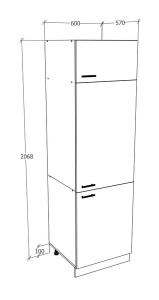 Küchenschrank B. 60 cm Hochschrank Küche Esilo
