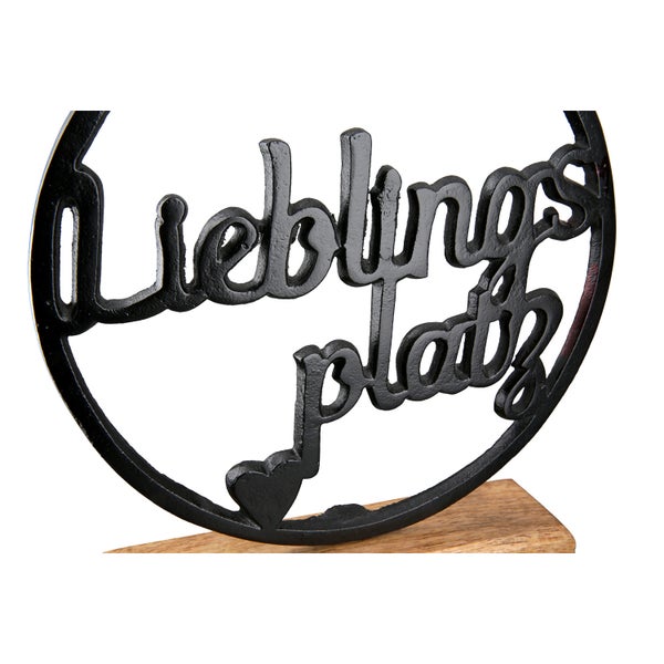 Standrelief GILDE 2er Set LIEBLINGSPLATZ Dekoobjekte schwarz Höhe 25cm Aluminium
