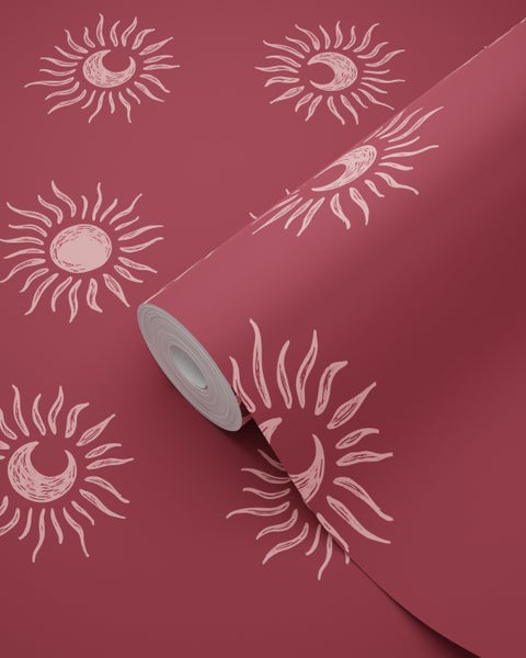 Tapetenrolle mit Sonne und Mond Muster