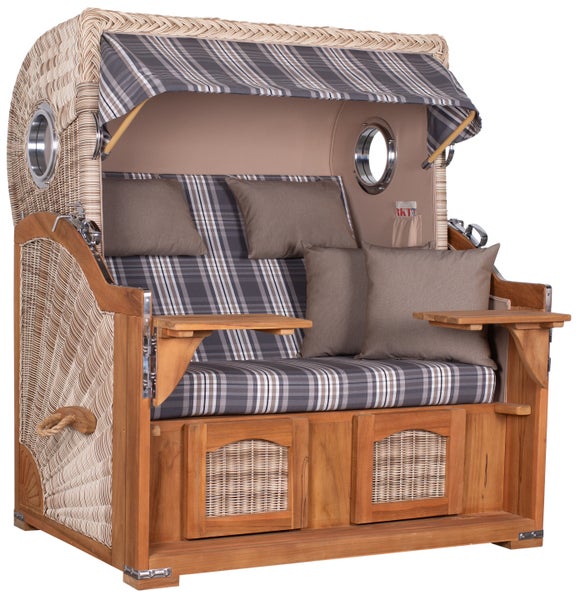 Strandkorb Rantum Grande Teak PE shell Dessin 522