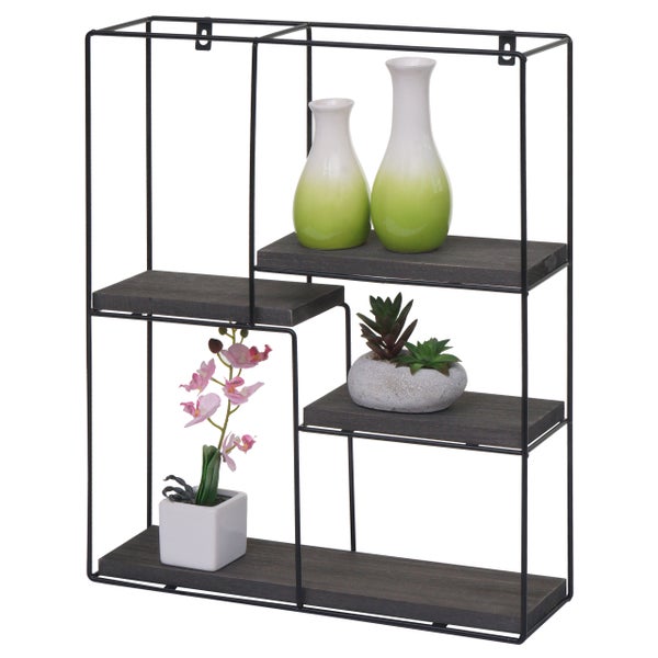 Wandregal mit drei Ebenen, Dekorationselemente