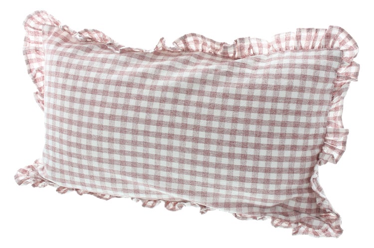 FRANK FLECHTWAREN|Kissenhülle Vintage Karo, 50 x 30 cm, BAUMWOLLE, LEINEN