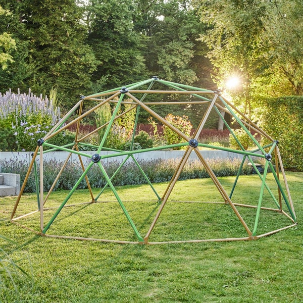 Home Deluxe - Klettergerüst MATTI - Farbe: Grün/Bronze - ⌀ 305 cm - Belastbar bis 340 kg I Kletterturm Reckstangen Kinderspielzeug