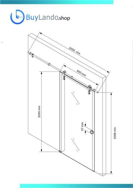 BuyLando 900x2025 mm Glasschiebetür Zimmertür 34