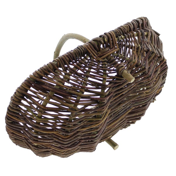 FRANK FLECHTWAREN | Korb Holzbügel, klein, WEIDE, 37 x 23 x 12 cm, GH 20 cm