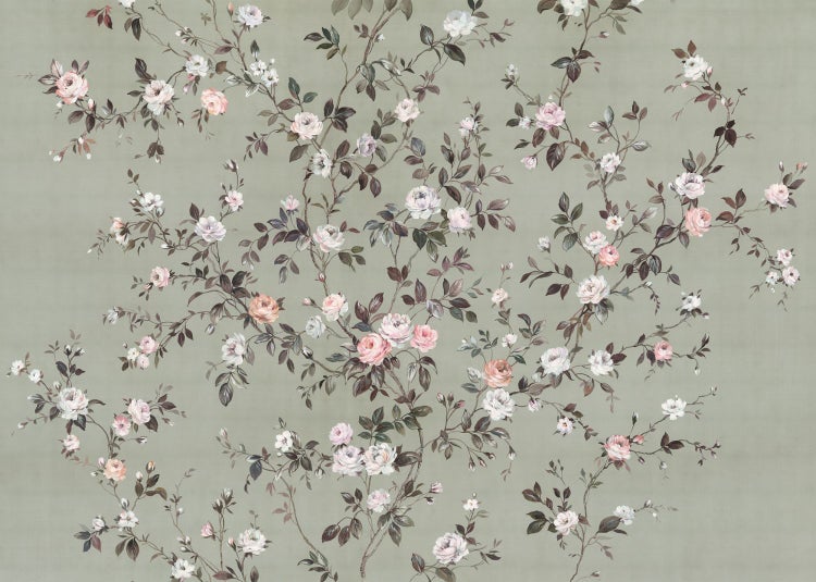 Tapete mit Rosenblütenmuster
