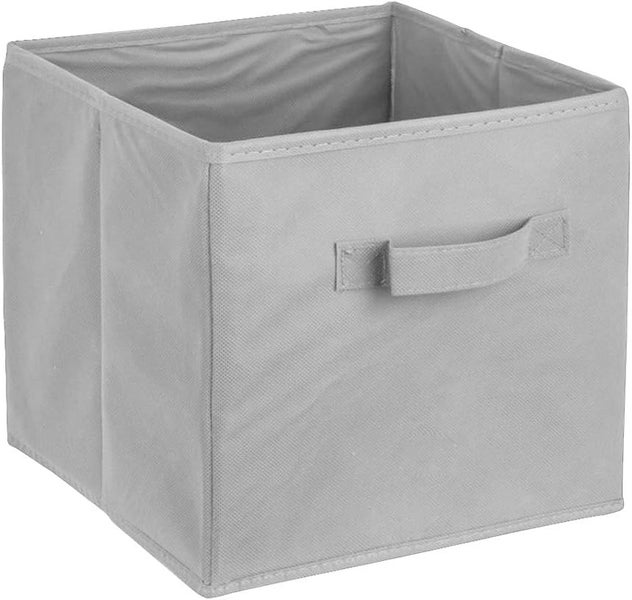 ADOB 3er Set Faltbox, Aufbewahrungsbox, Aufbewahrungskiste in Würfelform mit Griff, Farbe Grau