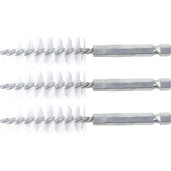 BGS Nylonbürste 16 mm Antrieb Außensechskant 6,3 mm (1/4) 3tlg. - 3078-16-N
