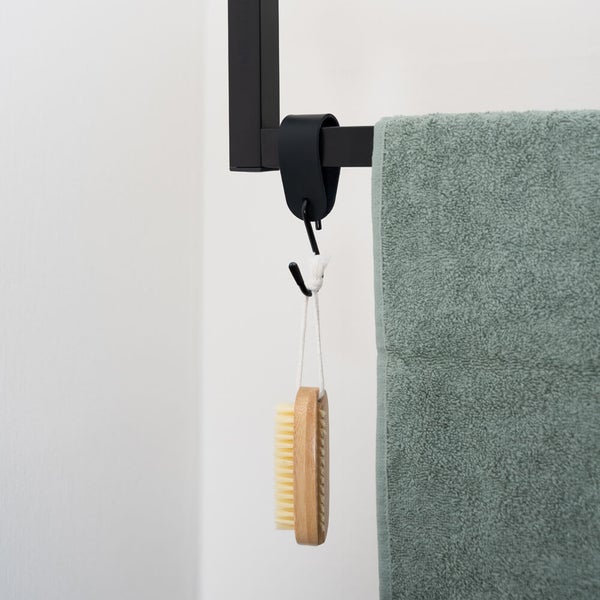 Home Deluxe - S-Haken SHAPE - 11 x 3 x 4 cm, Eisen mit PU- Leder, inkl. Doppelnaht I Kleiderhaken Kleiderbügel Garderobenhaken Kleideraufhänger - Variantenauswahl