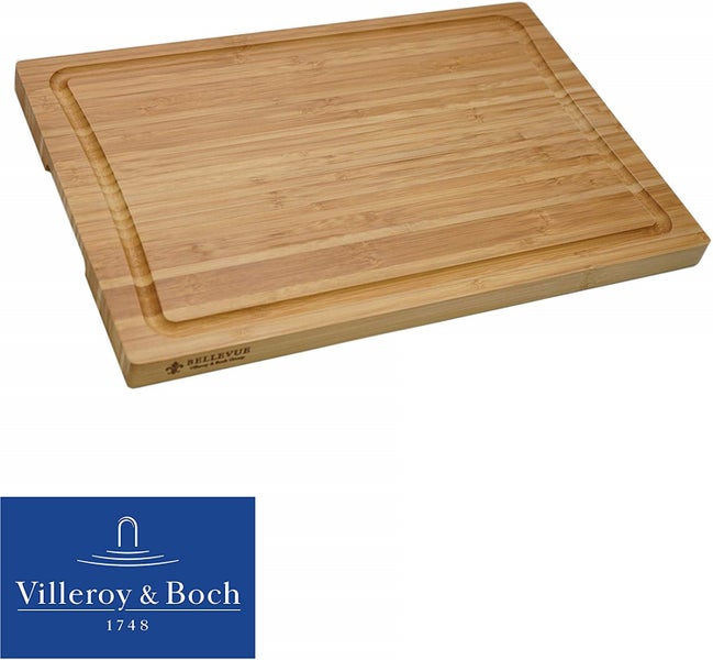 Villeroy&Boch Bambus Holz Schneidebrett, 39.5 x 26 x 2cm, mit Auffangrille, Küchenbrett