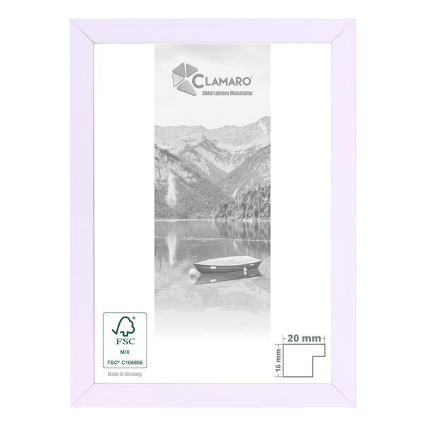 Bilderrahmen Flieder Pastell 20mm  Holz eckig Collage20 50.8x40.6 cm