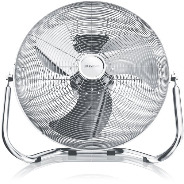 Brandson Windmaschine 53,5cm Ø, Ventilator Retro 160W neigbar, Bodenventilator, hoher Luftdurchsatz, silber