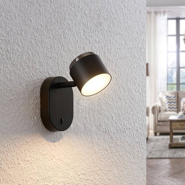 Lindby LED Deckenlampe Marrie (Modern) in Schwarz aus Aluminium (1 flammig, ) - Deckenleuchte Wandleuchte Strahler Spot Lampe Wohnzimmerleuchte
