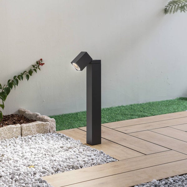 Lindby Außenleuchte Othil (spritzwassergeschützt (Modern) in Alu aus Aluminium (1 flammig, GU10) - Wegeleuchte Pollerleuchte Wegelampe Sockelleuchte