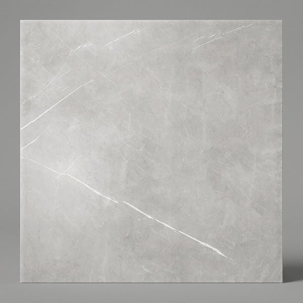 Quadratische Fliese in Steinoptik mit feiner Marmorierung für Wand und Boden