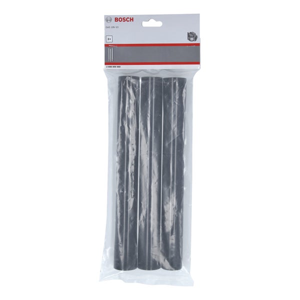 Bosch Logo. Drei schwarze Gaspatronen in Verpackung.