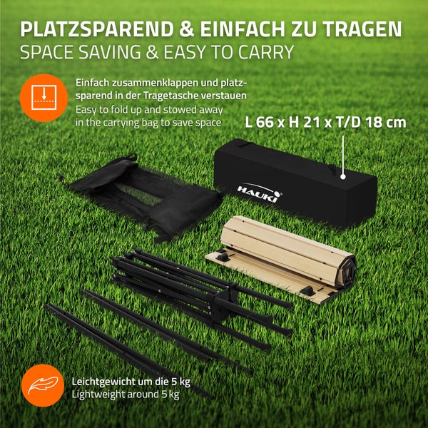 Hauki Campingmöbel Set 3tlg. Campingtisch faltbar Beige mit 2 Campingstühlen Schwarz, Camping-Set für 2 Person mit Tragetasche, Alu Klapptisch mit 2 Angelstuhl, Sitzgarnitur Sitzgruppe Gartenmöbel
