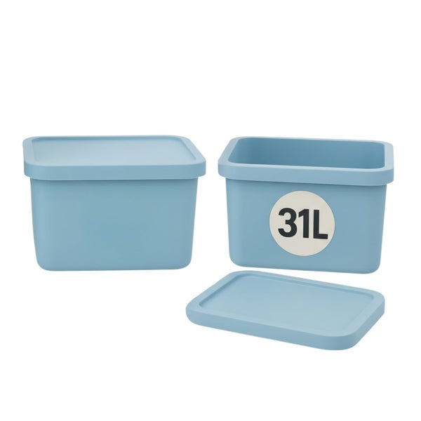 Aufbewahrungsbox aus Kunststoff mit Deckel, 31 Liter