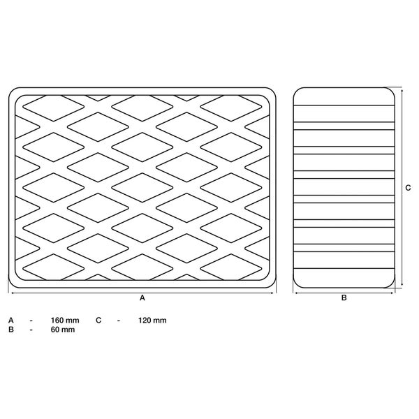 BGS Gummiauflage für Hebebühnen 160 x 120 x 60 mm - 7038