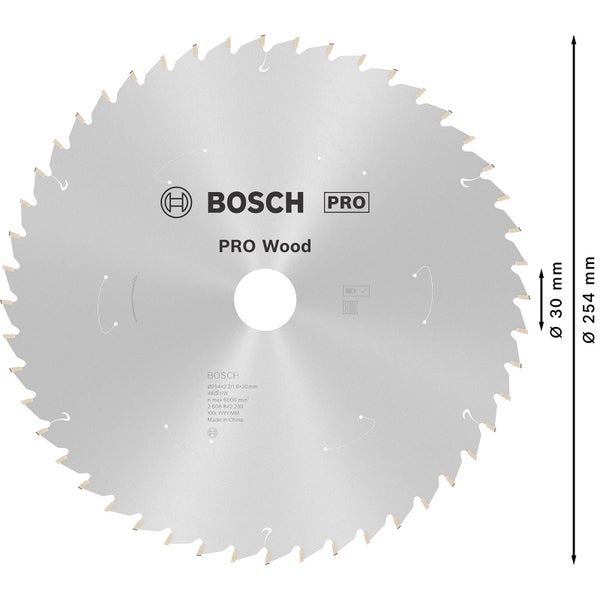 Bosch Pro Holzsägeblatt mit 254 Millimeter Durchmesser