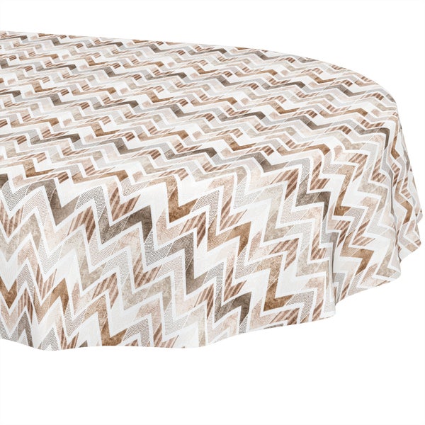 Tischdecke mit modernem Zickzack-Muster und geometrischen Details.