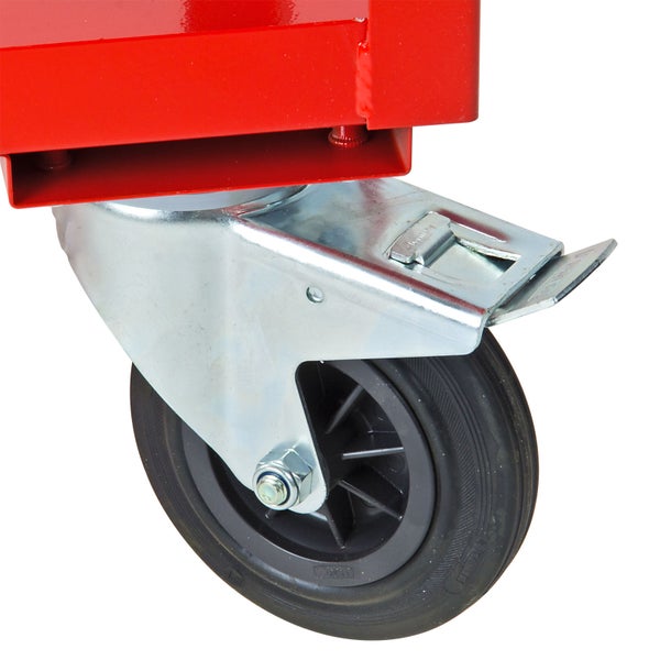 PROREGAL Tischwagen mit 2 Etagen | HxBxT 100x50x91cm | Gesamtraglast 100kg | Verkehrsrot | Rollwagen, Wannenwagen