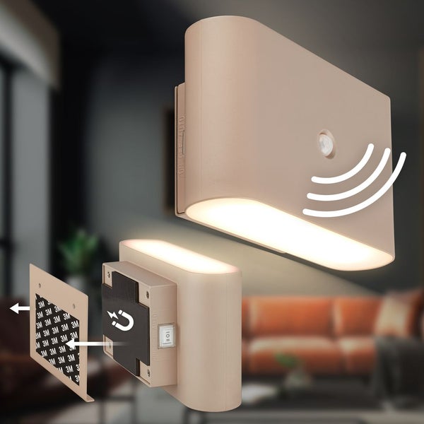 LED Wandleuchte Wandlampe ohne Stromanschluss Bewegungsmelder Akku ohne Bohren