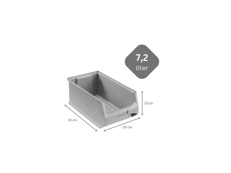 PROREGAL SparSet 10x Graue Sichtlagerbox 4.0 HxBxT 15 x 20 x 35 cm 7,2 Liter Sichtlagerbehälter