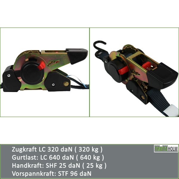 Spanngurt mit Ratsche und Haken