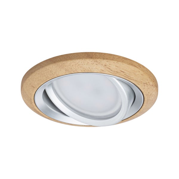 LED Einbauleuchte Lanati 3er-Set rund 84mm 30° Coin 3x6W 3x470lm 230V 2700K Farbton Eiche geölt, Alu gedreht