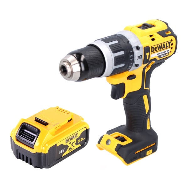 DeWalt Akku-Bohrschrauber 18 Volt bürstenlos mit einem 5,0 Amperestunden Lithium-Ionen Akku.