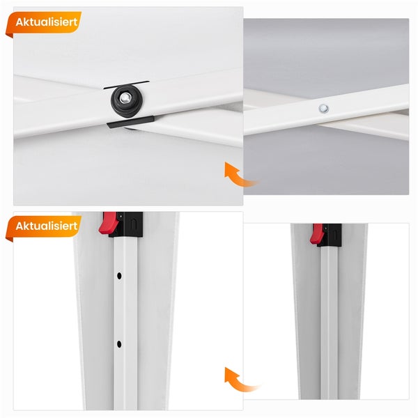 Detailansicht von Verbindungsstücken und Bein eines Pavillons