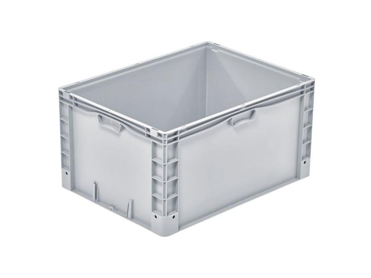 PROREGAL SparSet 4x Euro-Norm Großbehälter HxBxT 42 x 60 x 80 cm 168 Liter Verstärkter Boden Grau Eurobehälter Transportbox