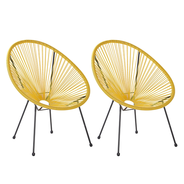 Gartenstuhl 2er Set ACAPULCO II Polyrattan Gelb