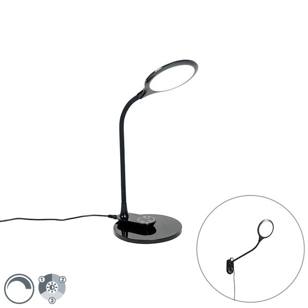 Tisch- und Wandleuchte schwarz inkl. LED mit Touchdimmer - Joni