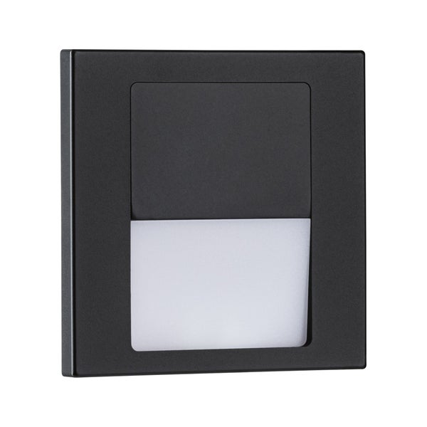 LED Wandeinbauleuchte Tsaro eckig 80x36mm 1W 80lm 230V 2700K Schwarz matt
