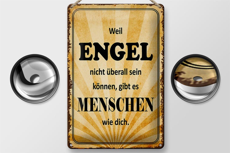 Blechschild Spruch 20x30cm weil Engel nicht überall sein